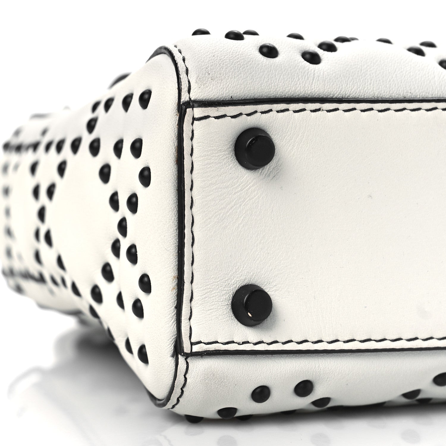 Christian Dior Ultra Matte Calfskin Studded Mini Supple Lady Dior White Black 8 of 9
