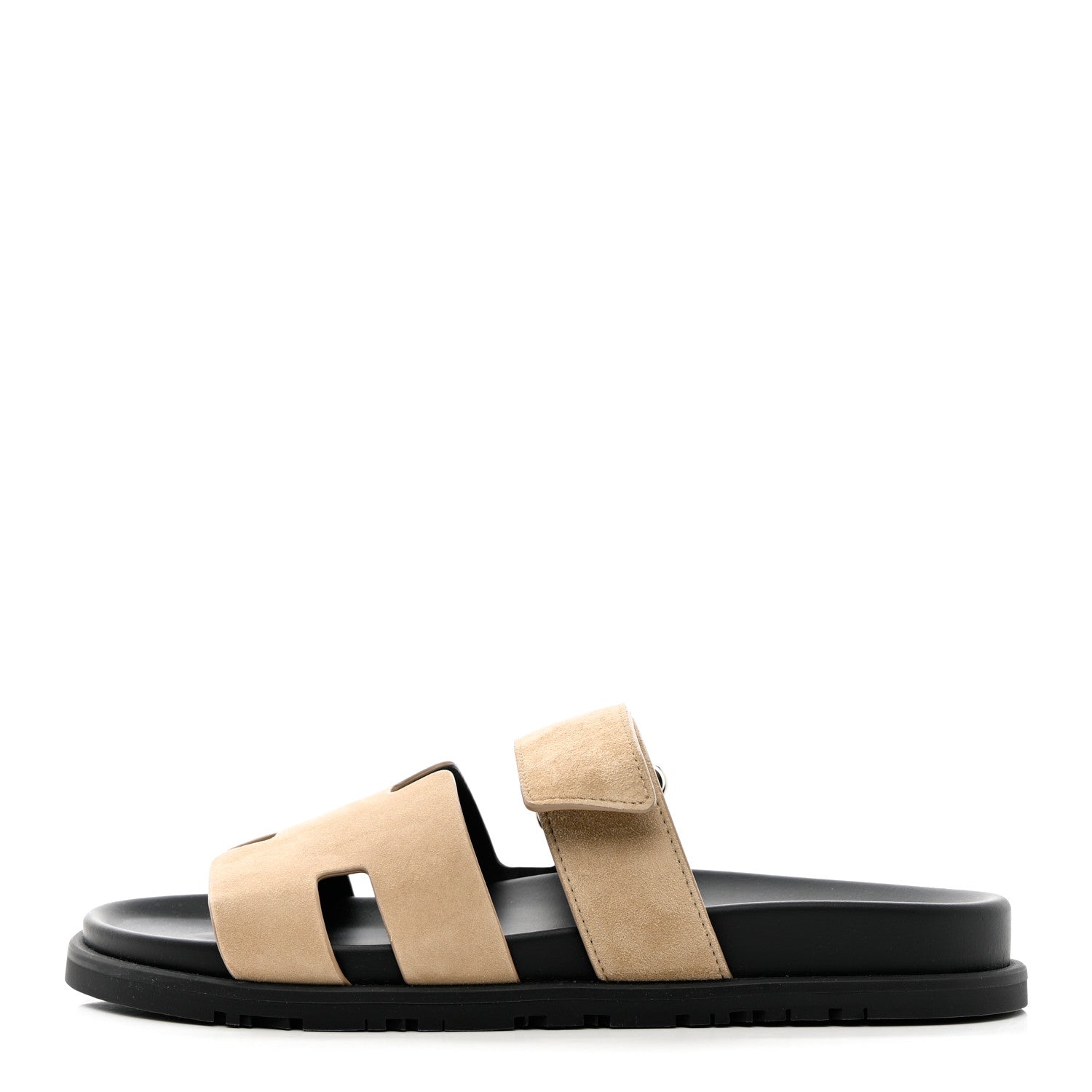 Hermes Suede Goatskin Mens Chypre Sandals 40 Beige Argile 1 of 11