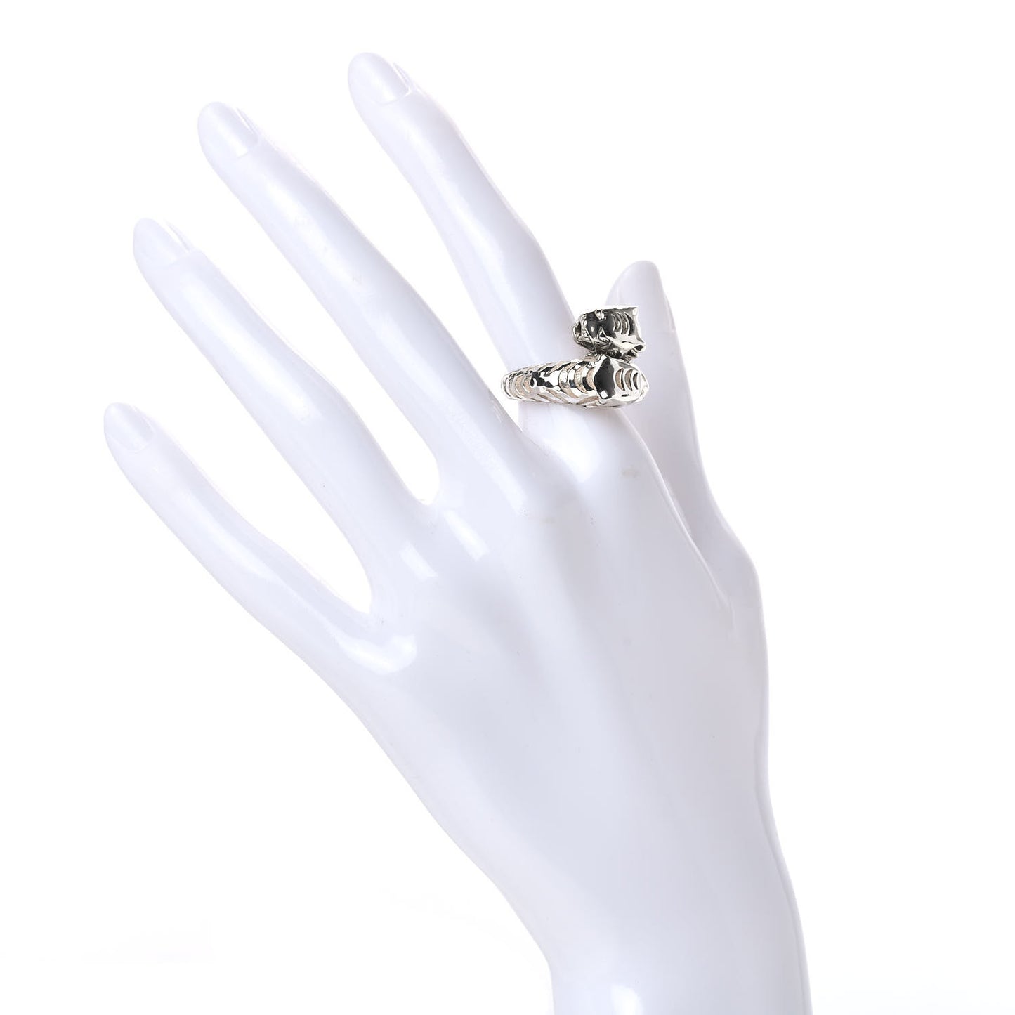 Sterling Silver Macan Tiger Head Wrap Ring 50 5.5