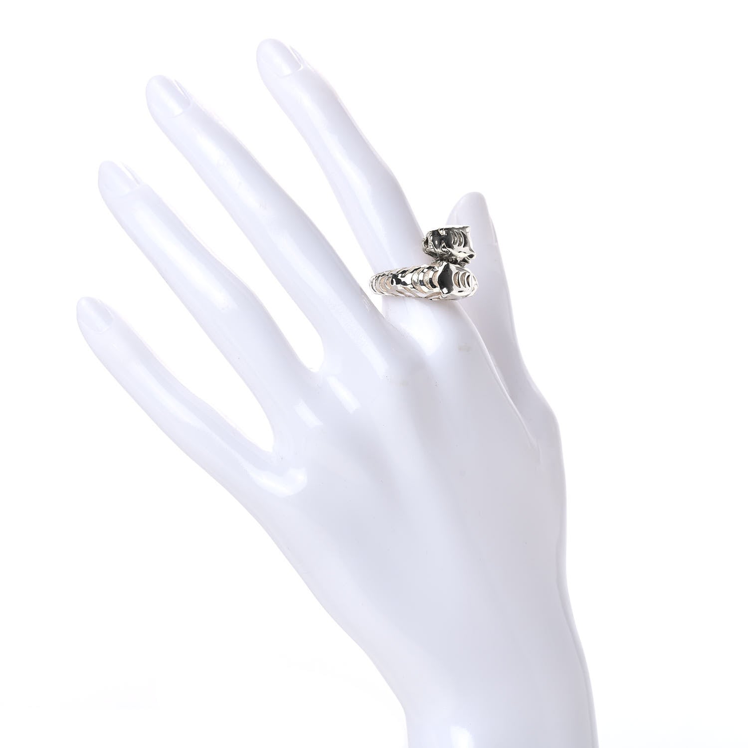 John Hardy Sterling Silver Macan Tiger Head Wrap Ring 50 5.5 2 of 8