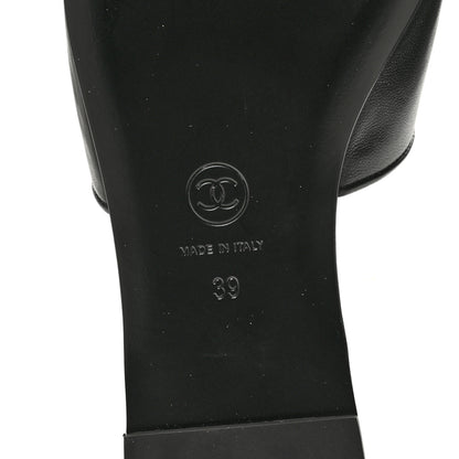 Chanel Lambskin Velcro Mules 39 Black 8 of 10