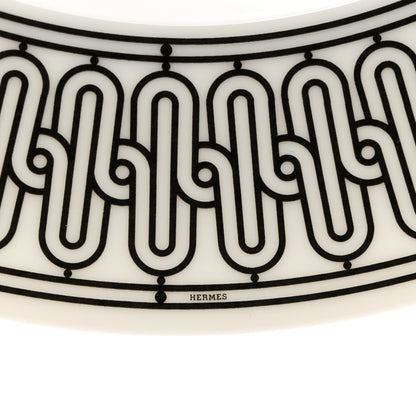 Hermes Porcelain H Deco Dessert Plates Set of 2 Black White 5 of 8
