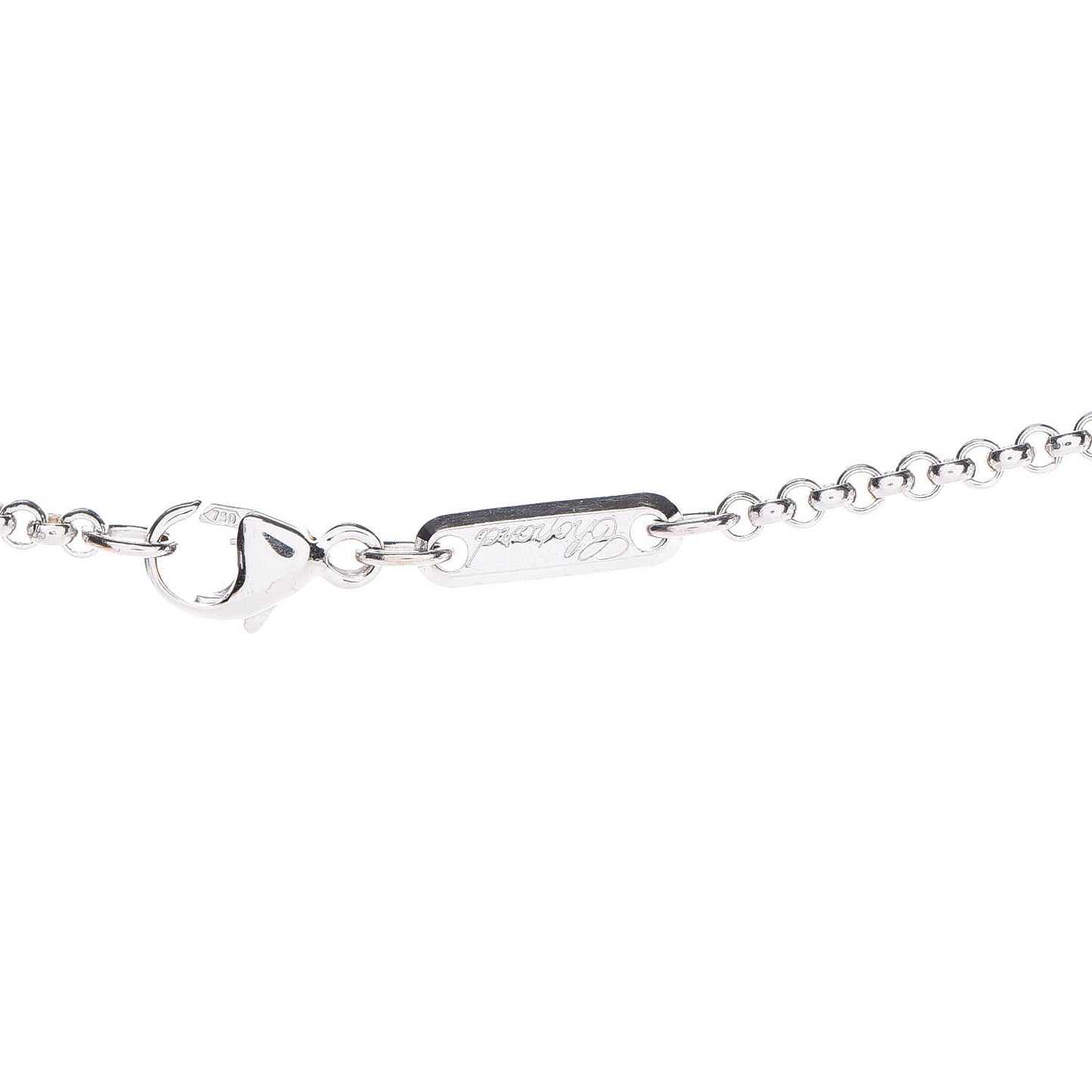 18K White Gold Happy Diamonds Square Pendant Necklace