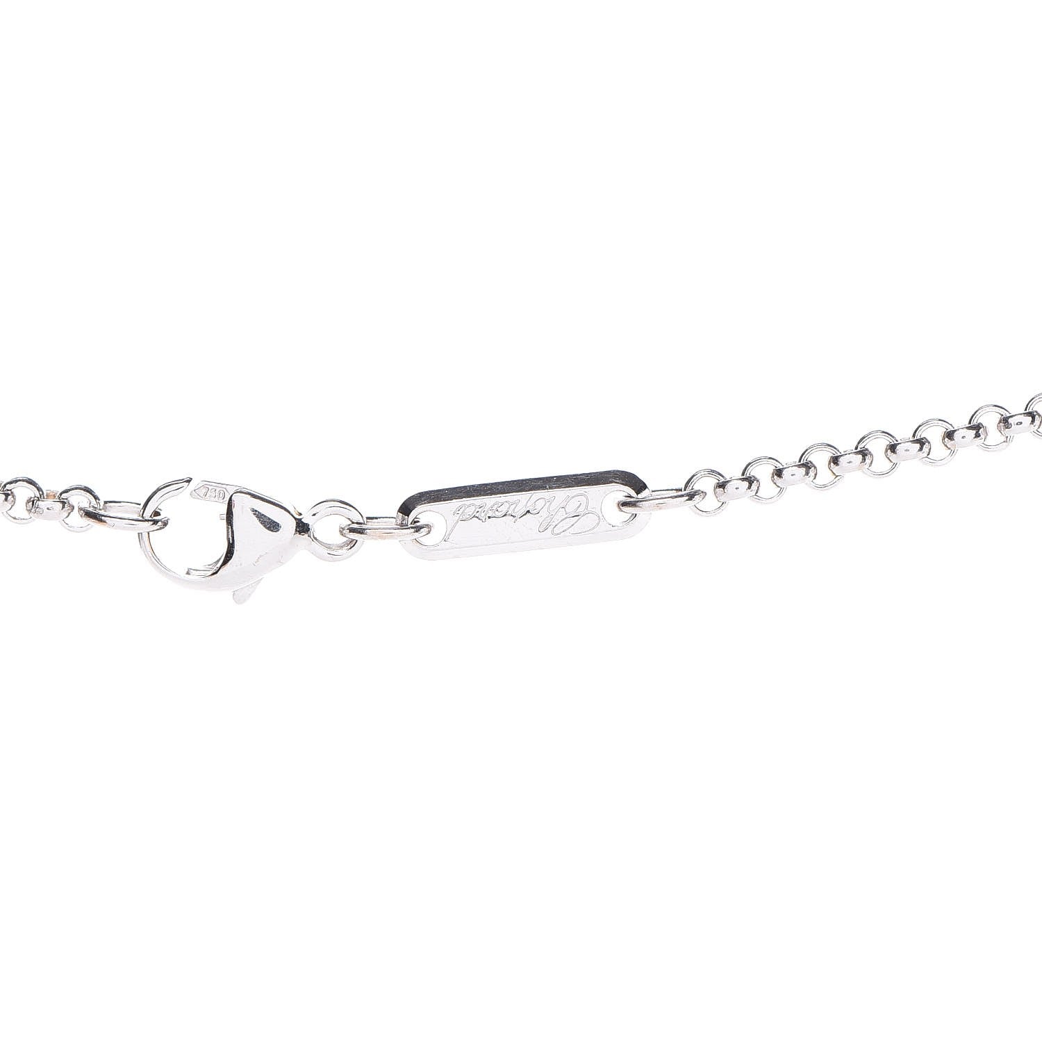 Chopard 18K White Gold Happy Diamonds Square Pendant Necklace 5 of 6