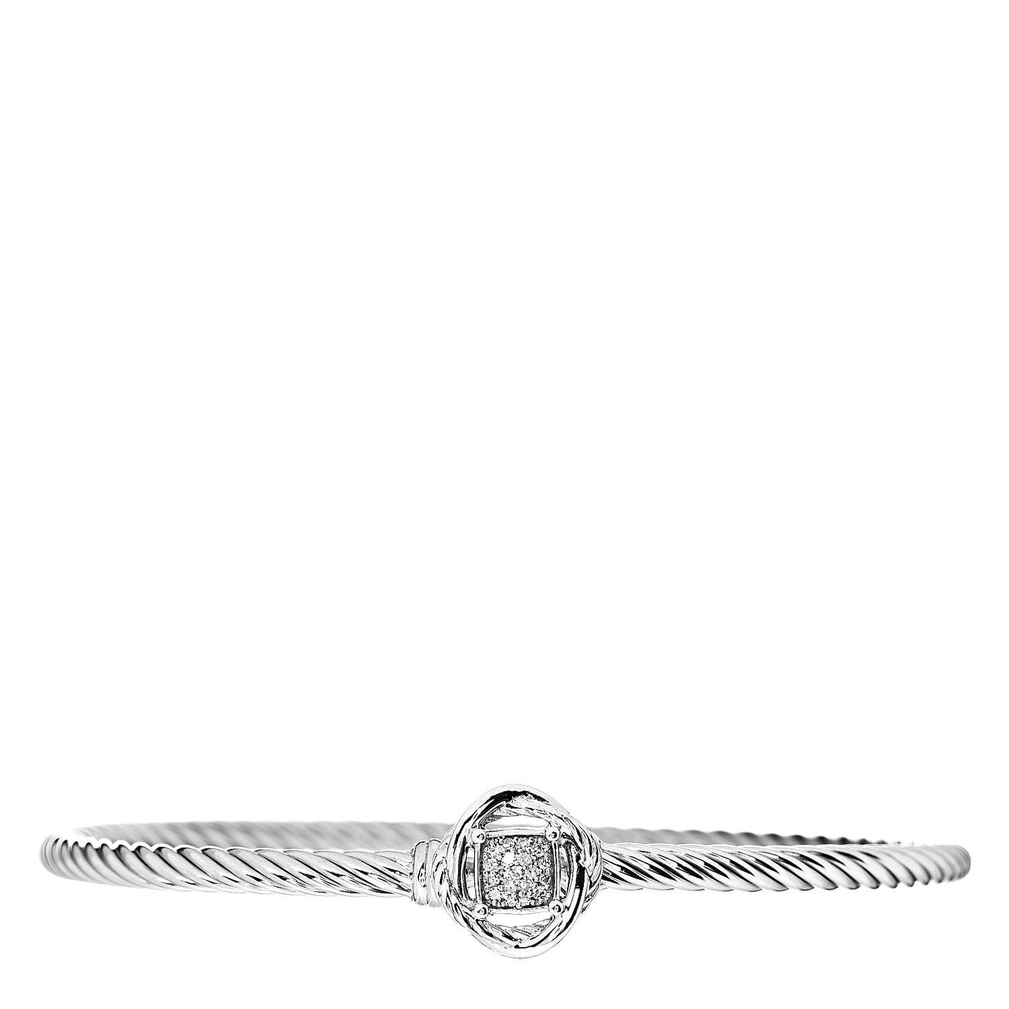 Sterling Silver Diamond 3mm Infinity Bracelet