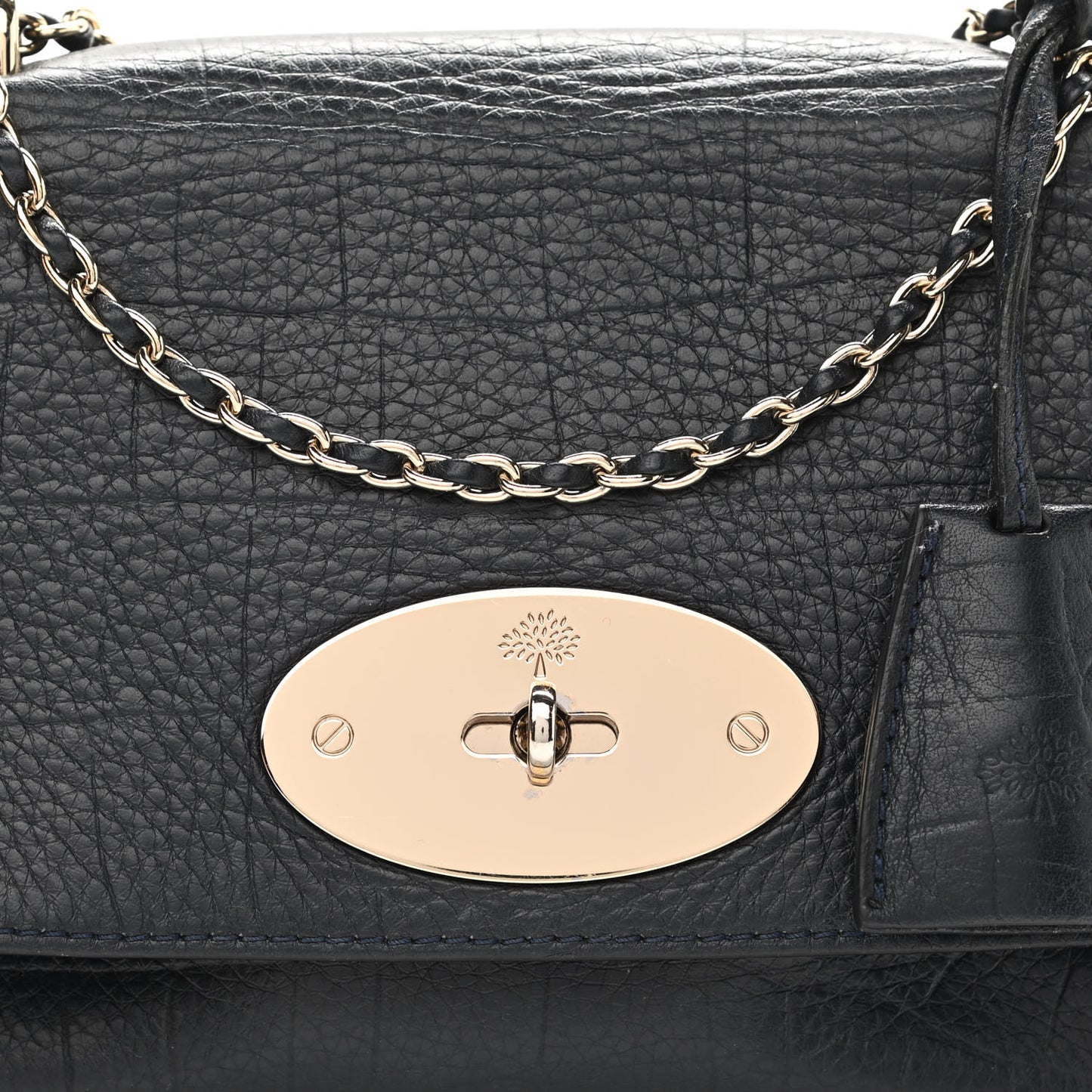 Nappa Crocodile Embossed Small Lily Flap Midnight Blue