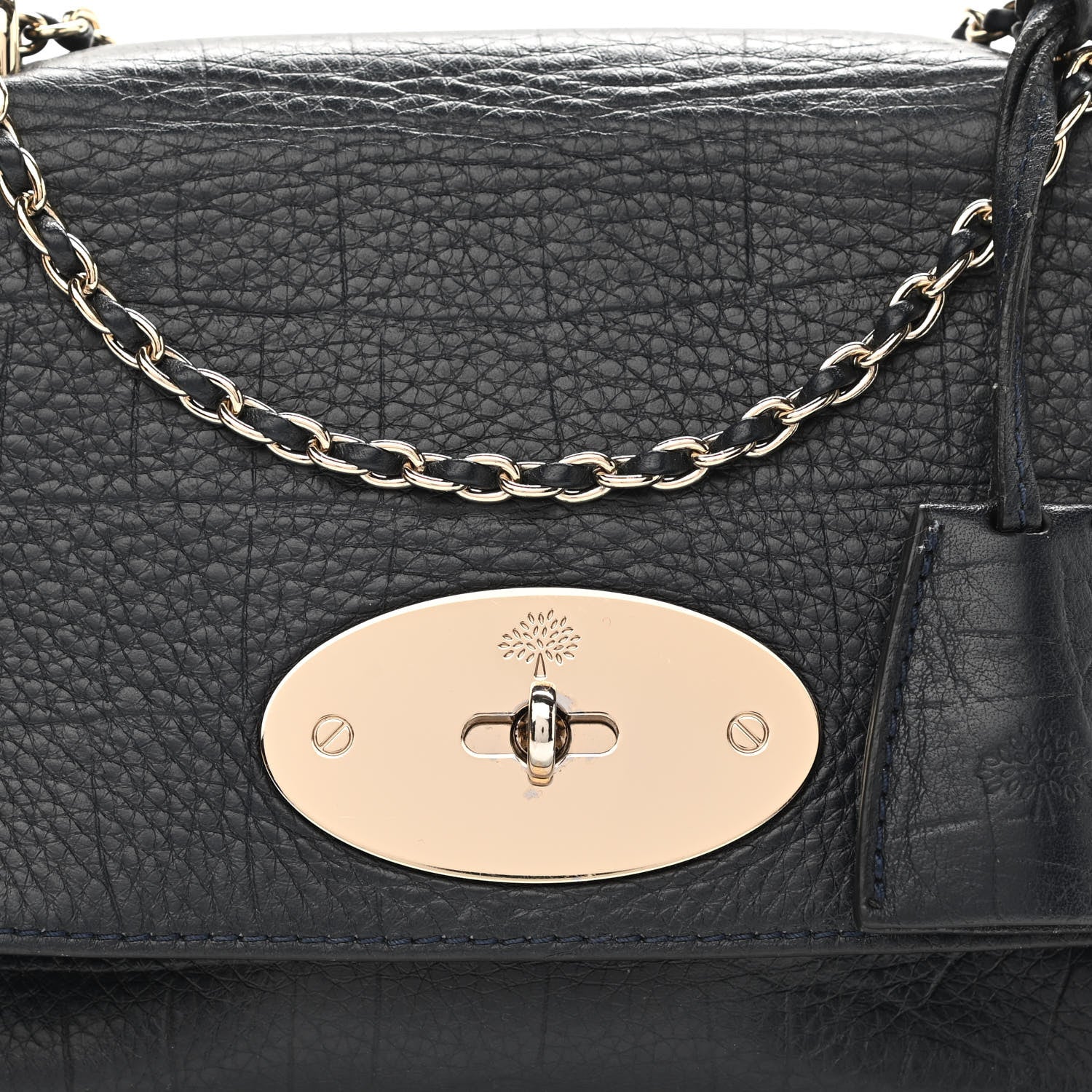 Mulberry Nappa Crocodile Embossed Small Lily Flap Midnight Blue 9 of 11