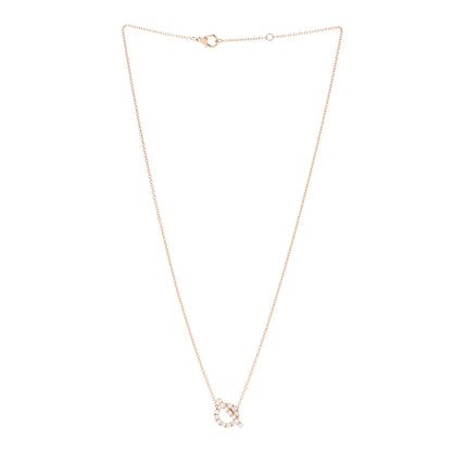 Hermes 18K Rose Gold Diamond Finesse Pendant Necklace 3 of 5