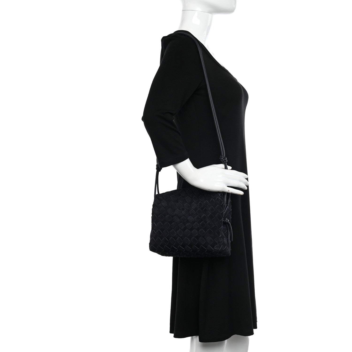 Bottega Veneta Suede Intrecciato Small Loop Camera Bag Space 2 of 11