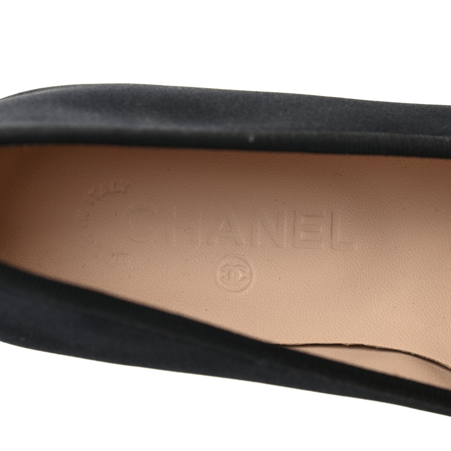 Chanel Satin Cap Toe CC Ballerina Flats 38.5 Black 7 of 7