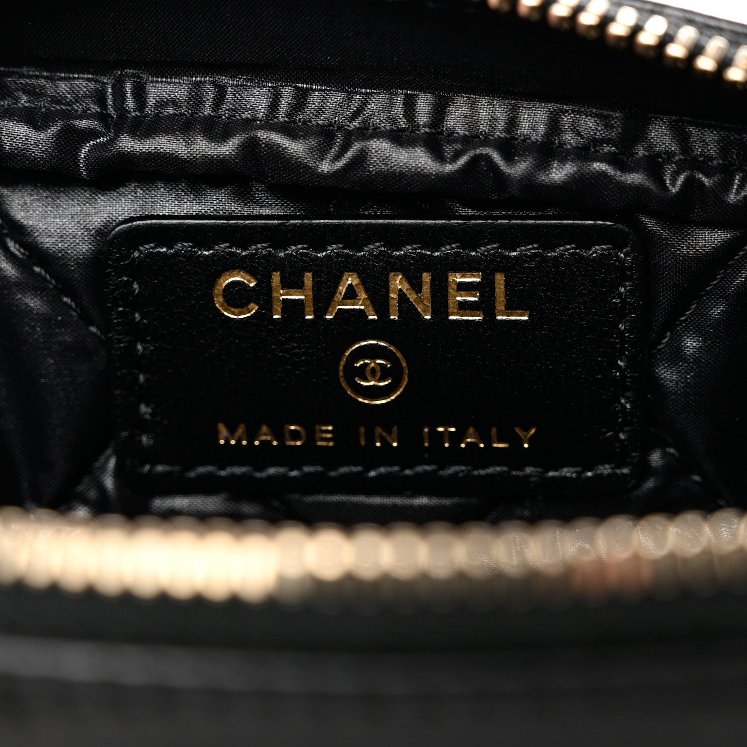 Chanel Lambskin Quilted Small Curvy Pouch Cosmetic Case Black 6 of 7