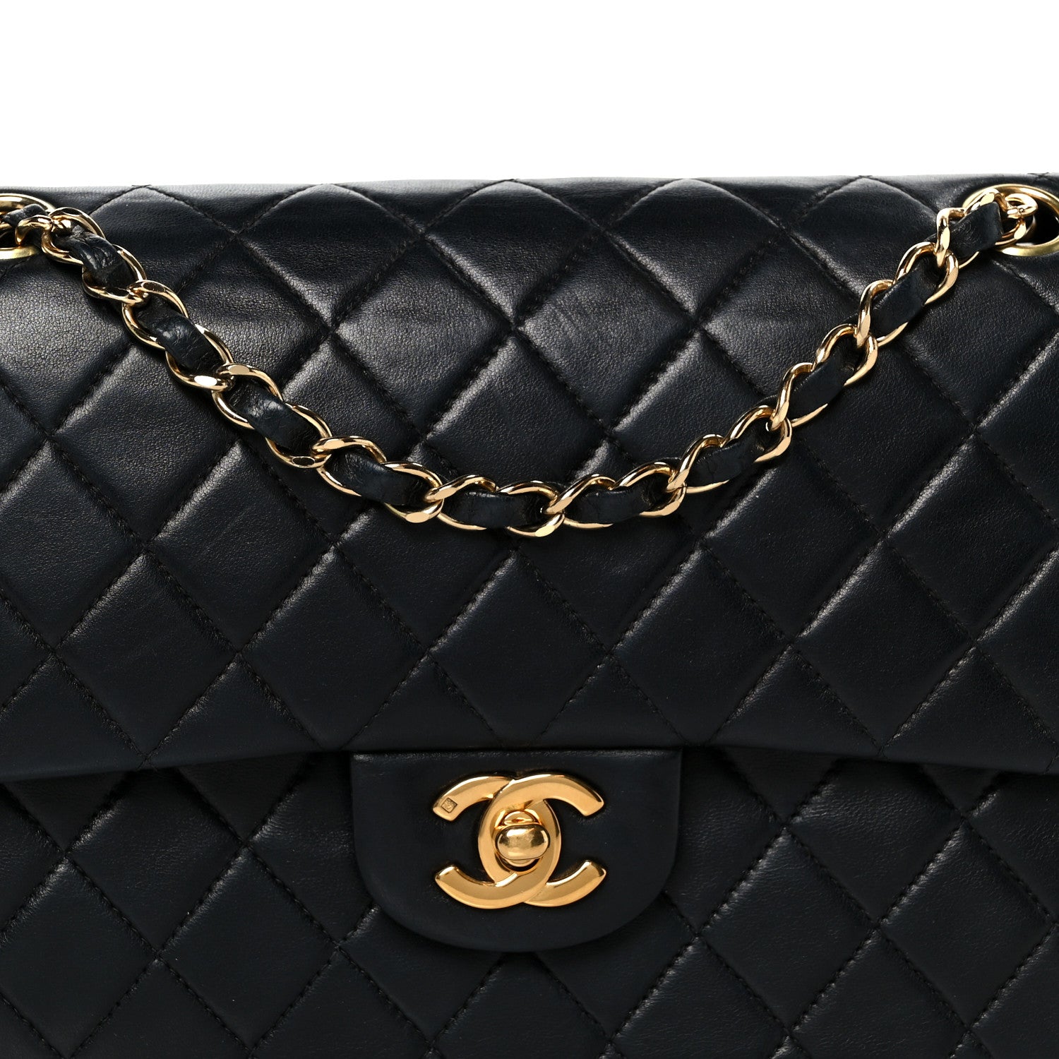 Chanel Lambskin Quilted Medium Double Flap Black 9 of 12