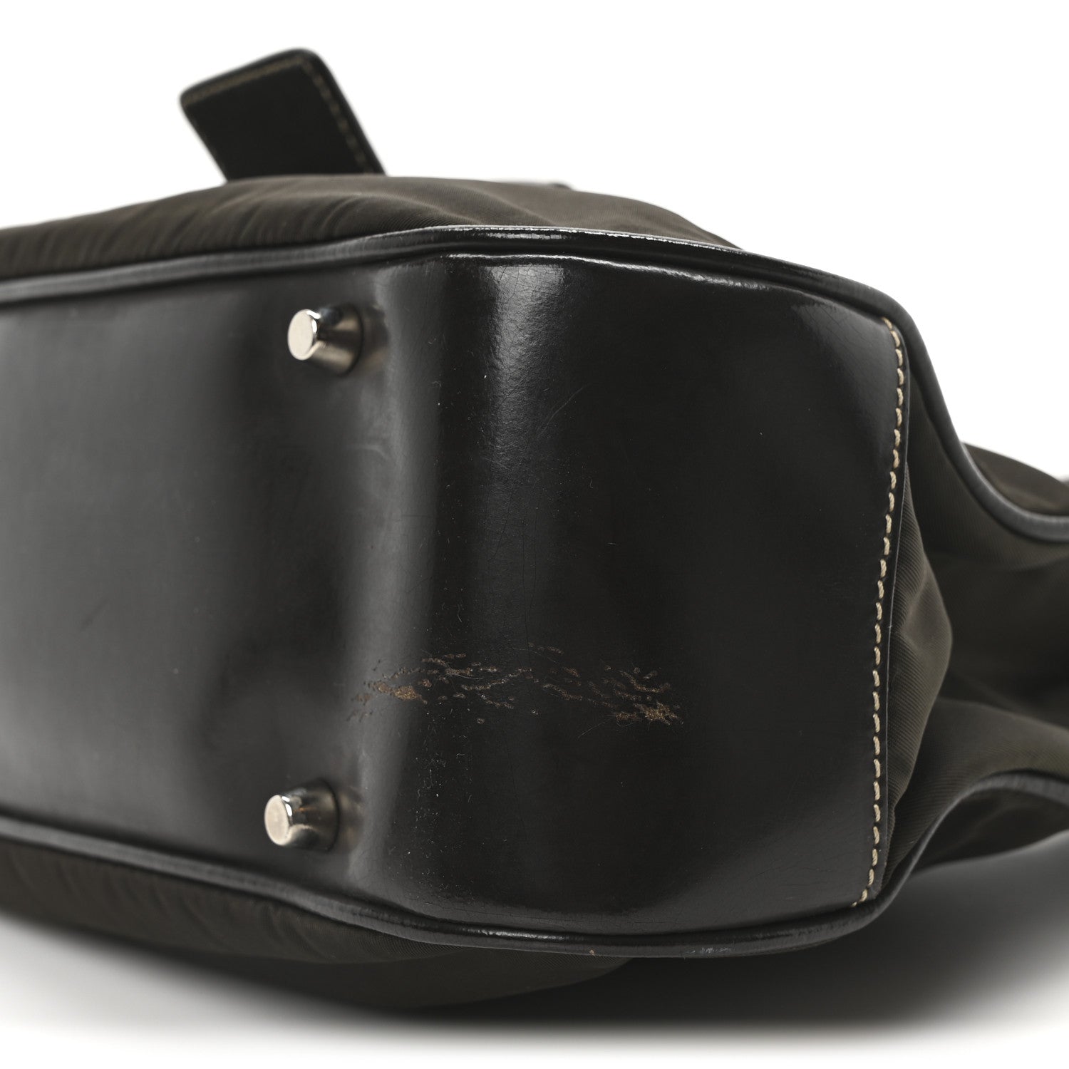 Prada Tessuto Nylon Calfskin Shoulder Bag Mimetico Moro 9 of 9