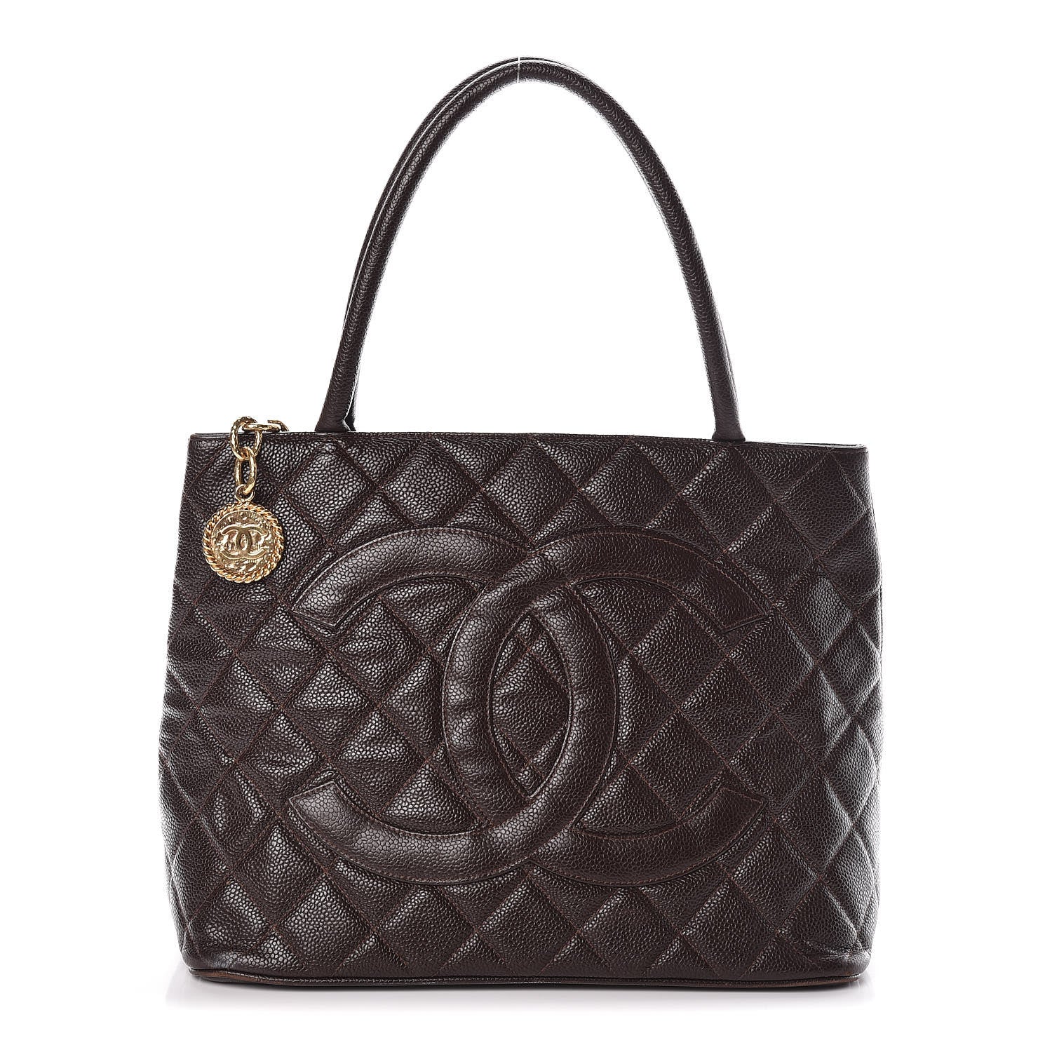 Chanel Caviar Quilted Medallion Tote Brown 1 of 13