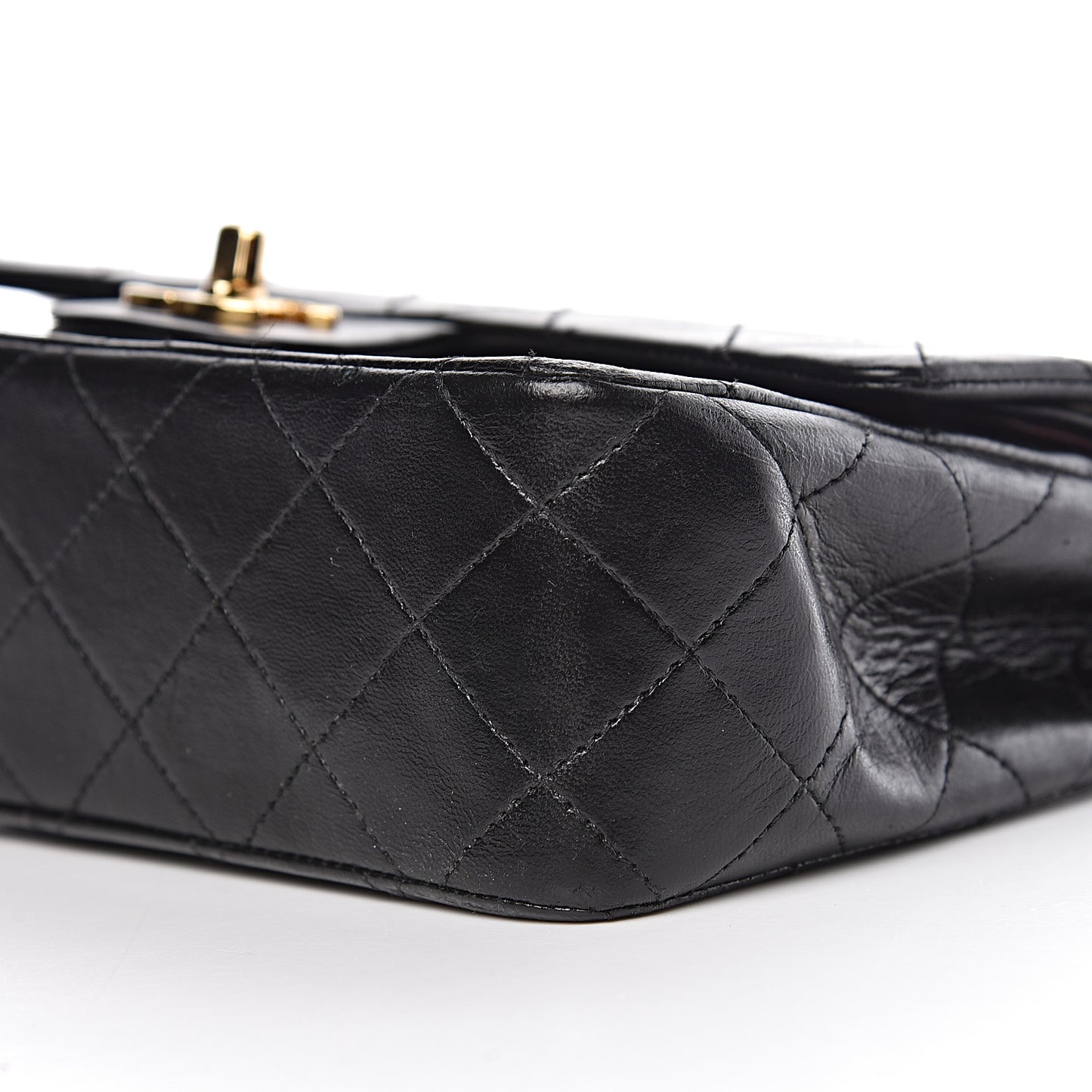 Lambskin Quilted Small Double Flap Black