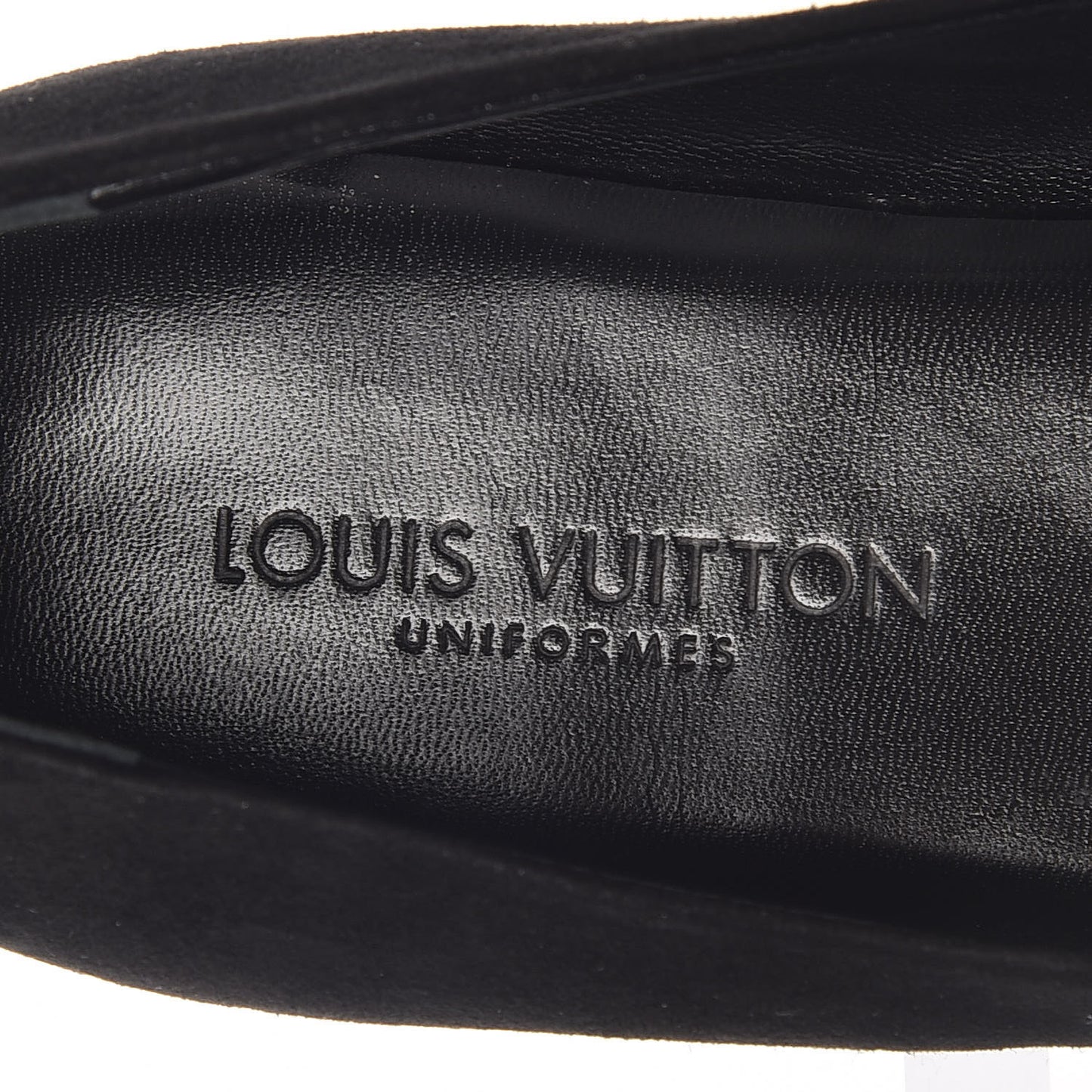 Suede Monogram Uniformes Ballet Flats 38 Black