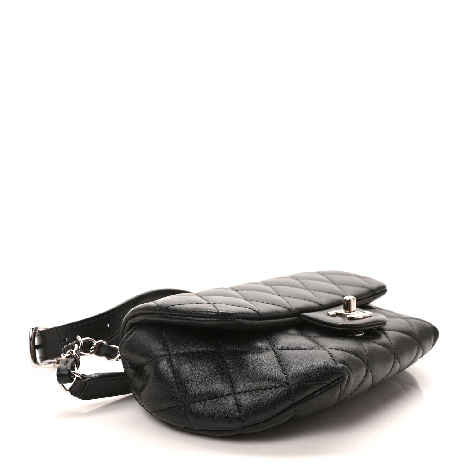 Chanel Calfskin Quilted CC Uniform Flap Belt Bag Black 4 of 9