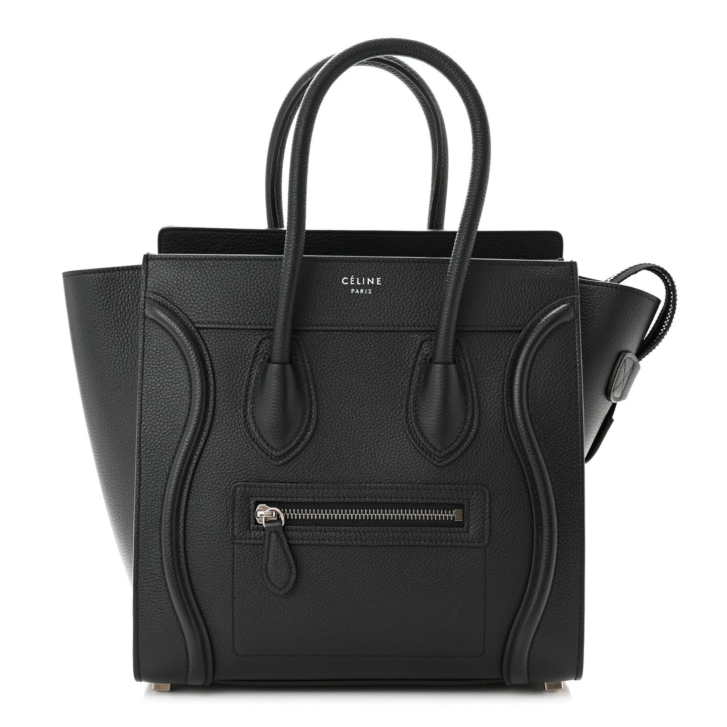 Drummed Calfskin Micro Luggage Black