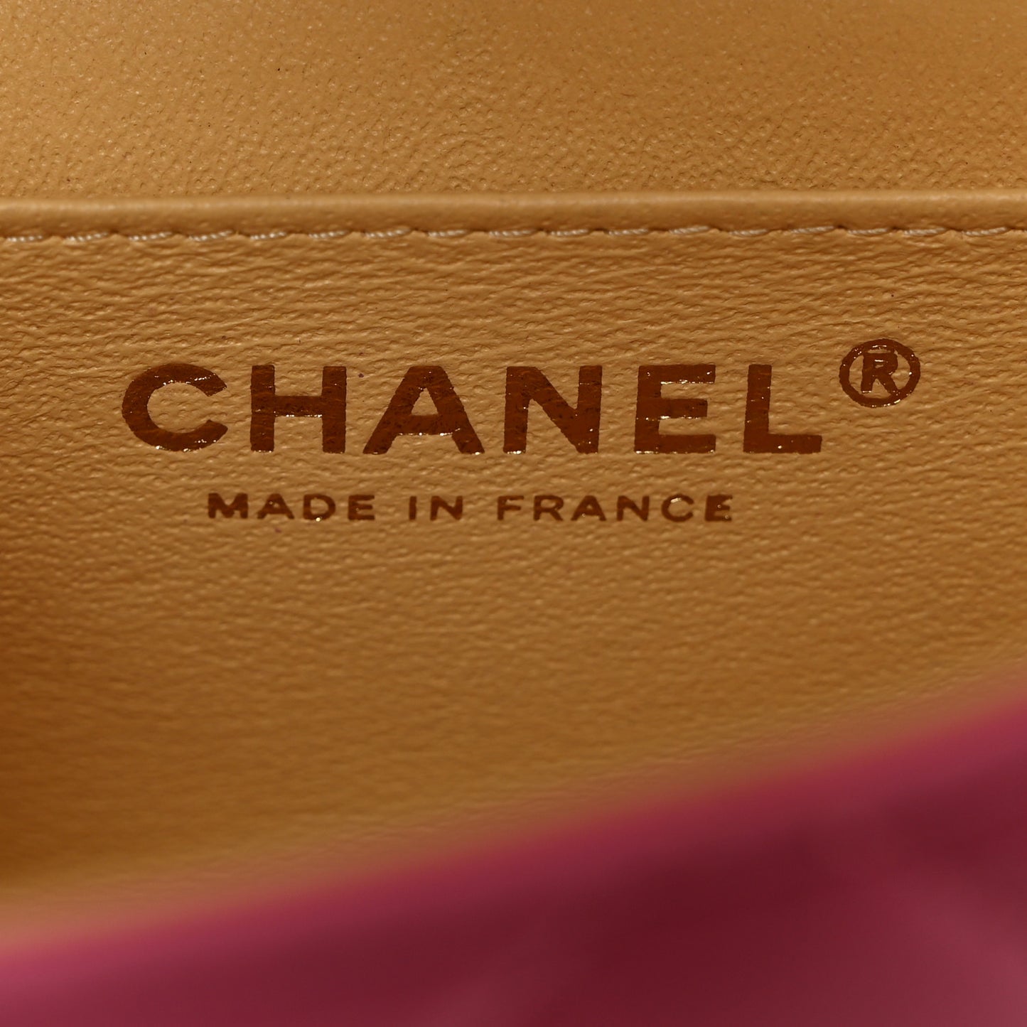 Lambskin Quilted Mini Rectangular Flap Pink Yellow