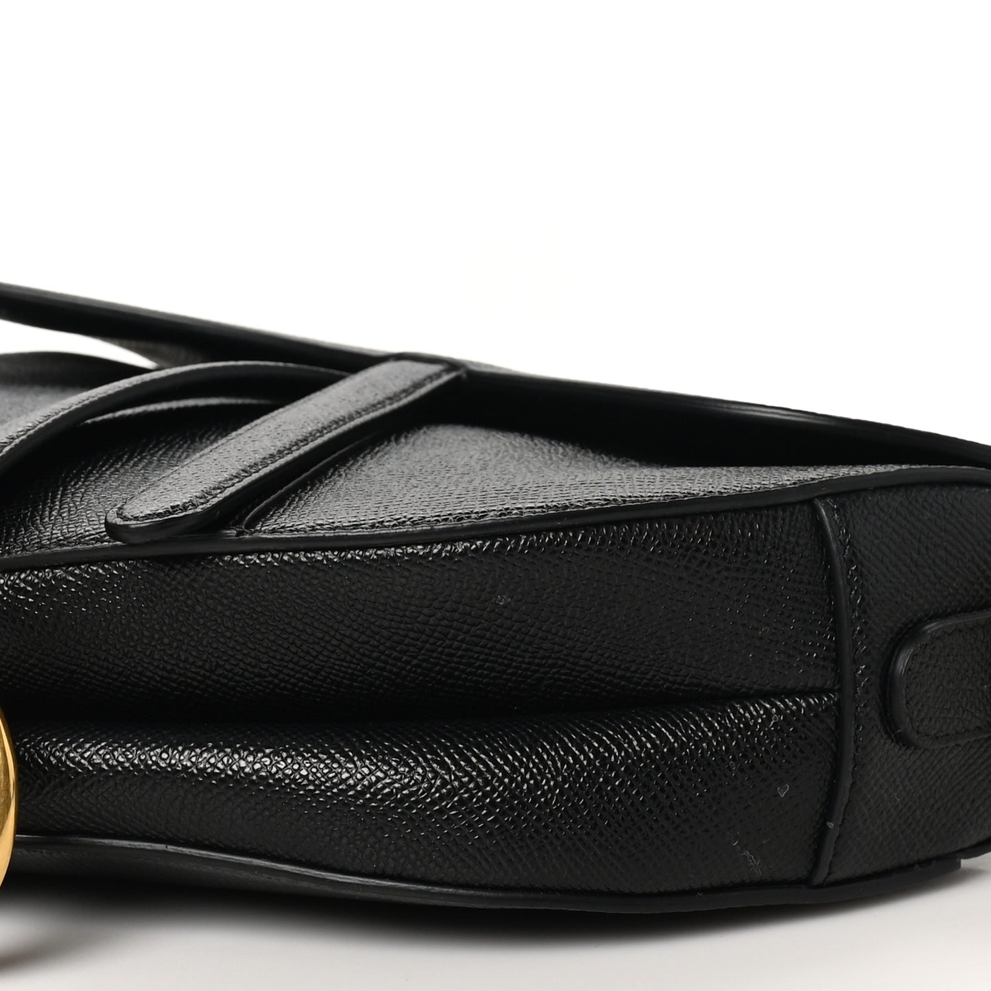 Grained Calfskin Saddle Bag Black