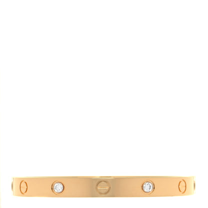 Cartier 18K Yellow Gold 4 Diamond LOVE Bracelet 16 1 of 5