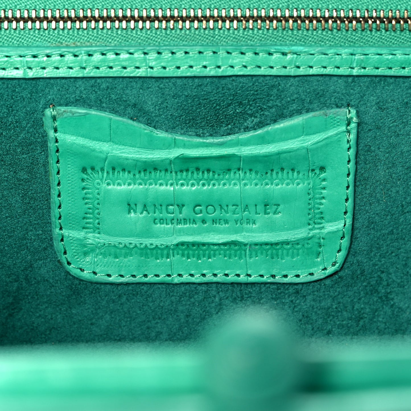 Crocodile Kisslock Clutch Green