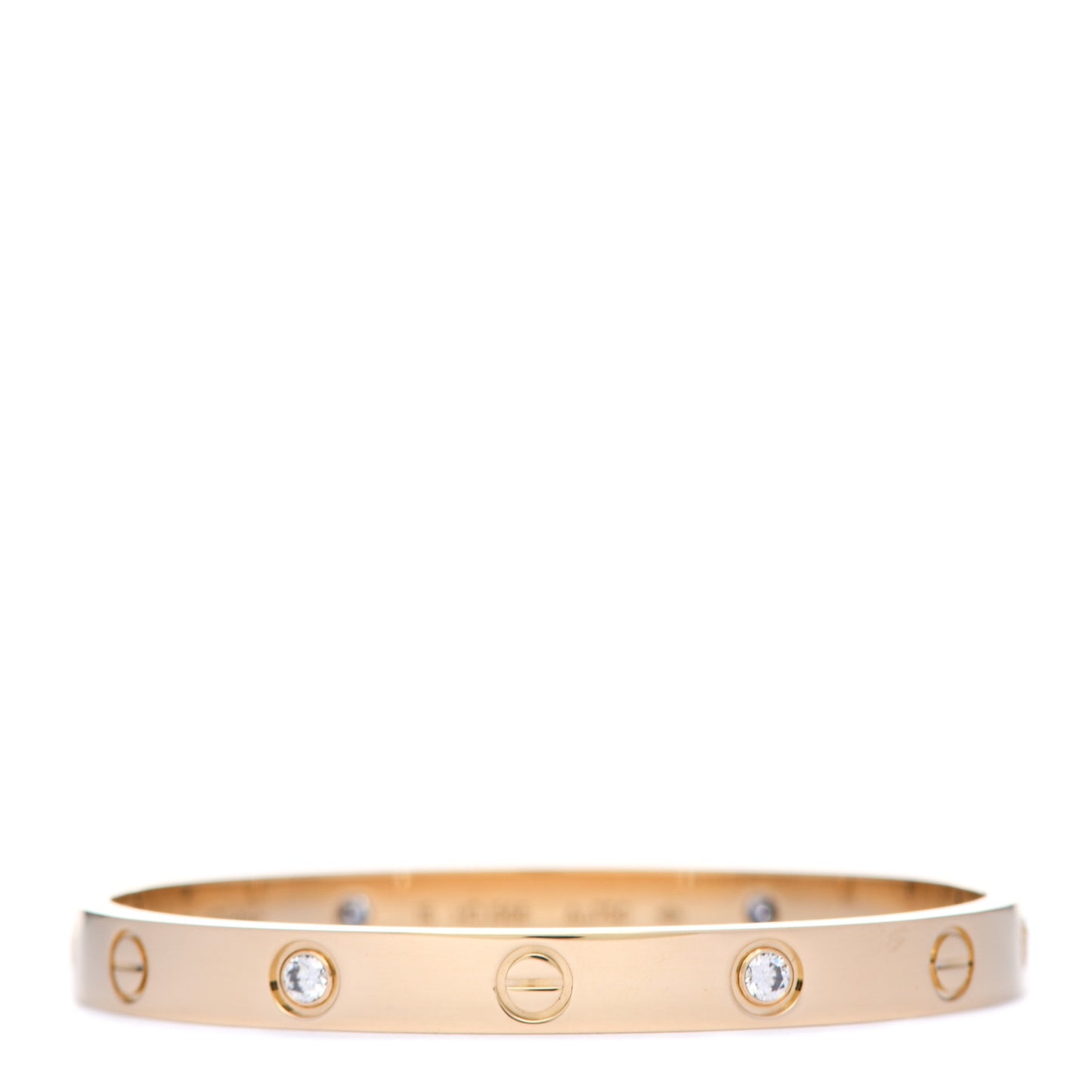 18K Yellow Gold 4 Diamond LOVE Bracelet 16