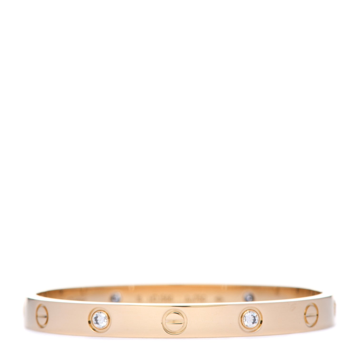 Cartier 18K Yellow Gold 4 Diamond LOVE Bracelet 16 1 of 8