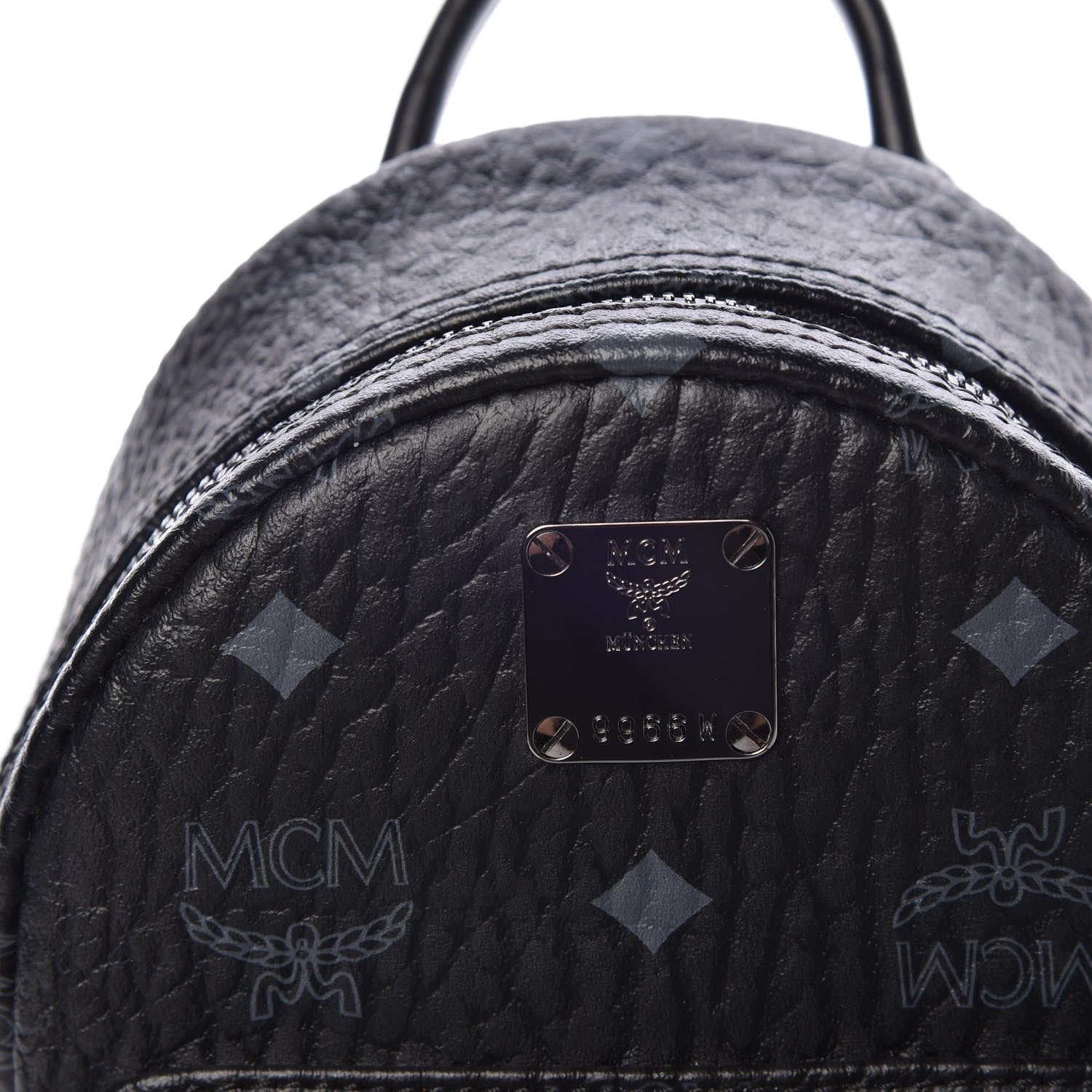 MCM Visetos Studded X-Mini Bebe Boo Backpack Black 10 of 10
