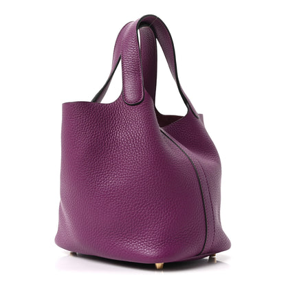 Hermes Taurillon Clemence Picotin Lock 18 PM Ultraviolet 3 of 11