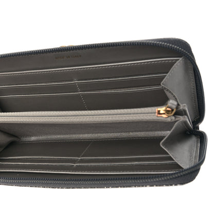 Chanel Cracked Metallic Calfskin Quilted Boy Long Zip Around Wallet Dark Silver 5 of 11