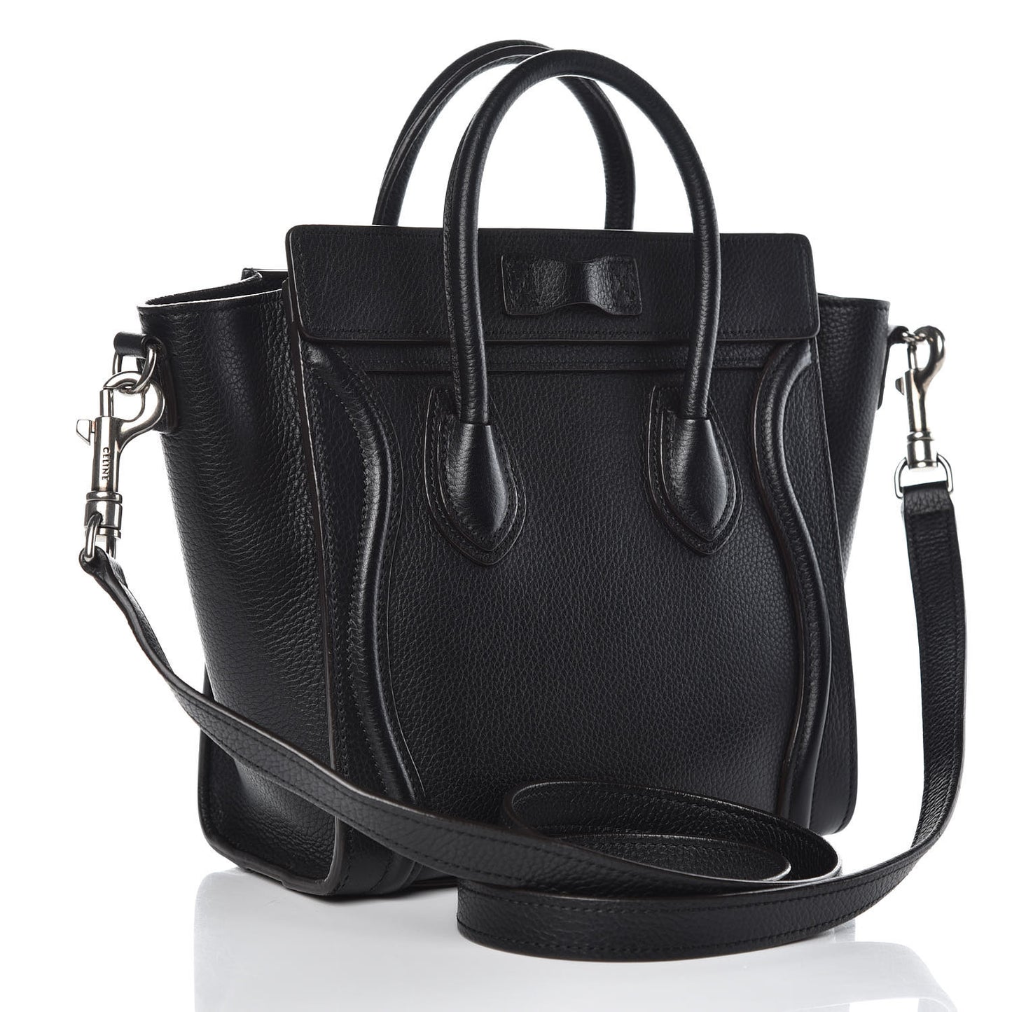 Drummed Calfskin Nano Luggage Black