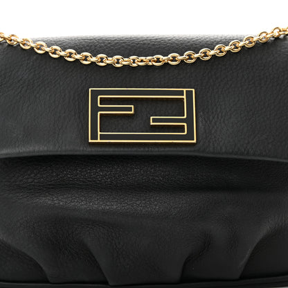Fendi Vitello Flamingo Enamel Fendista Pouchette Crossbody Black 8 of 12