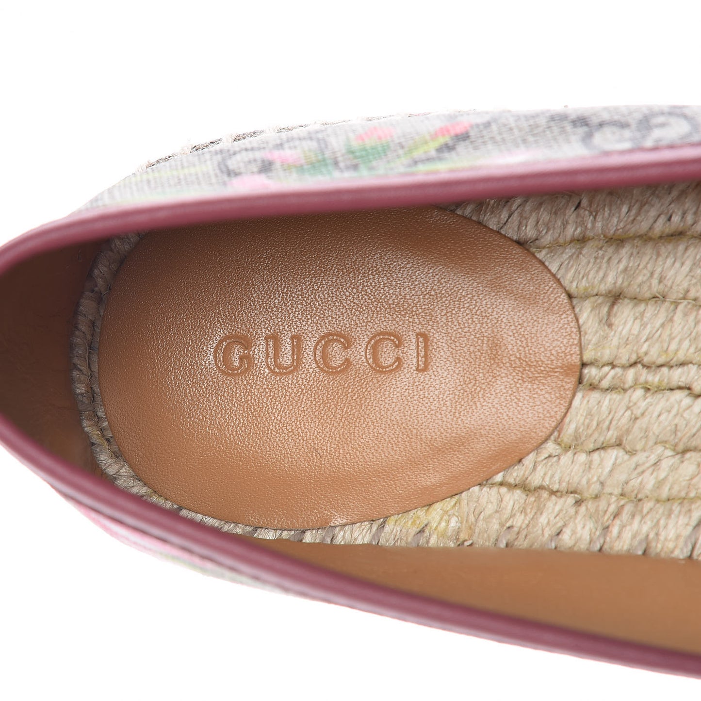 GG Supreme Monogram Blooms Espadrilles 36 Beige Multicolor Dry Rose