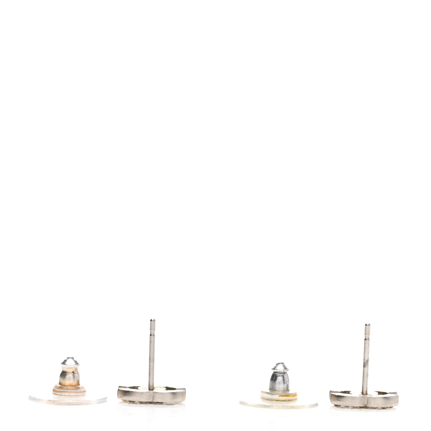 Chanel Crystal Mini Timeless CC Earrings Silver 3 of 4