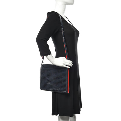 Christian Louboutin Calfskin Studded Skypouch Crossbody Clutch Marine 2 of 10