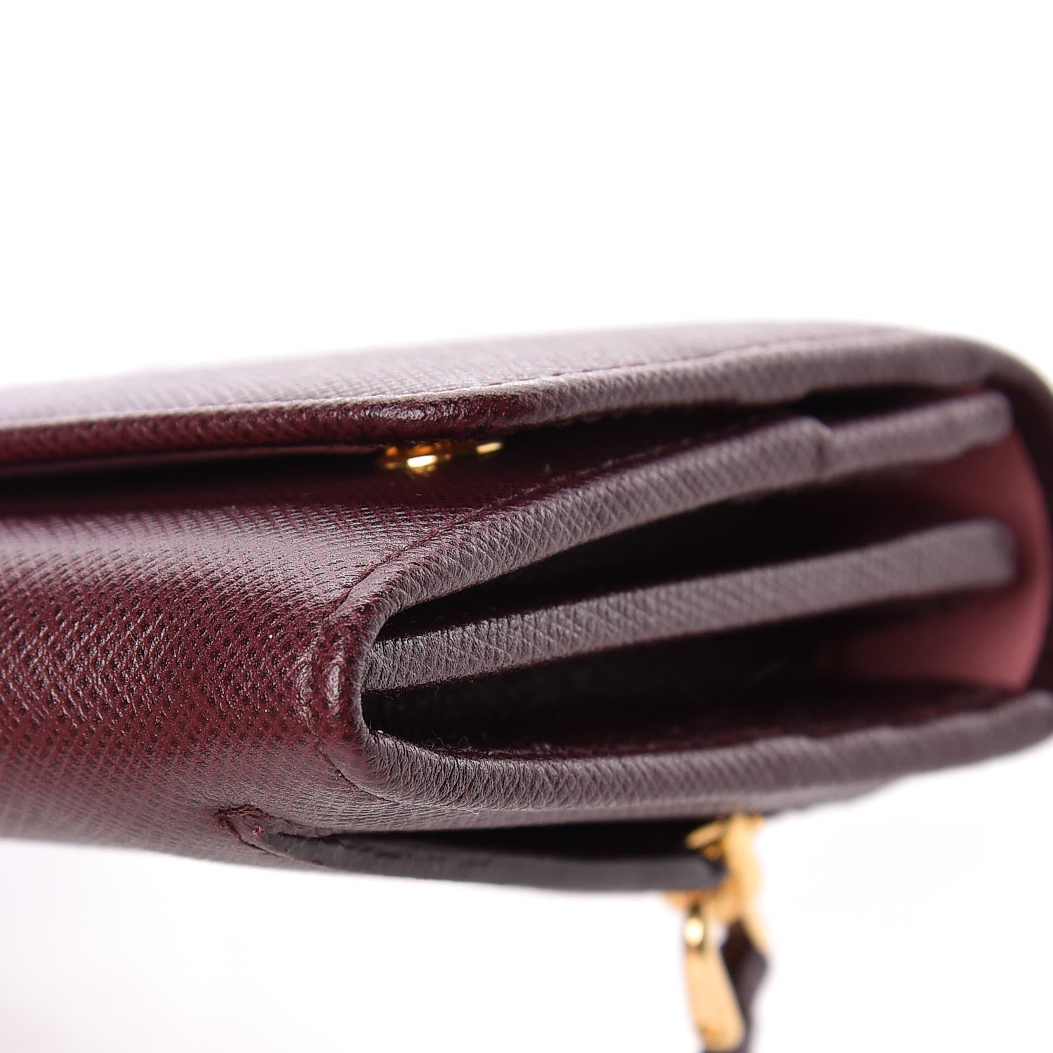 Prada Saffiano Colour Continental Flap Wallet Granato Petalo 11 of 11