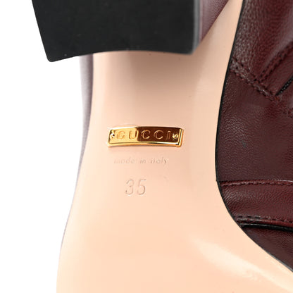 Gucci Malaga Kid GG Marmont Fringe 75mm Ankle Boots 35 Vintage Bordeaux 9 of 12