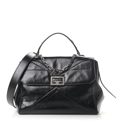 Givenchy Creased Patent Calfskin Medium ID Flap Black 1 of 5