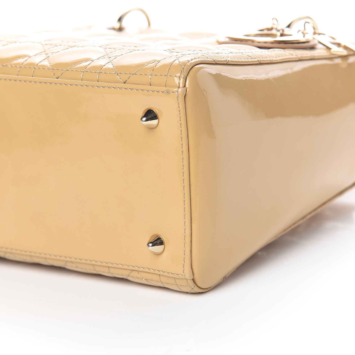 Christian Dior Patent Cannage Medium Lady Dior Beige 17 of 17