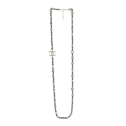 Chanel Pearl Bead CC Long Necklace Silver Grey 2 of 5