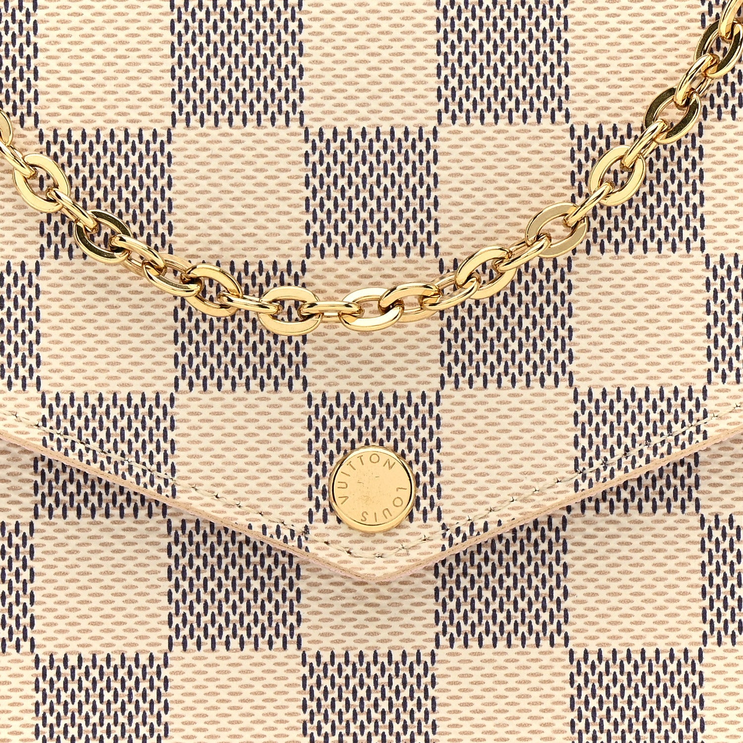 Louis Vuitton Damier Azur Pochette Felicie Chain Wallet Rose Ballerine 9 of 11