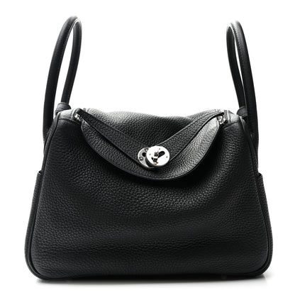 Hermes Taurillon Clemence Lindy 26 Black 1 of 10