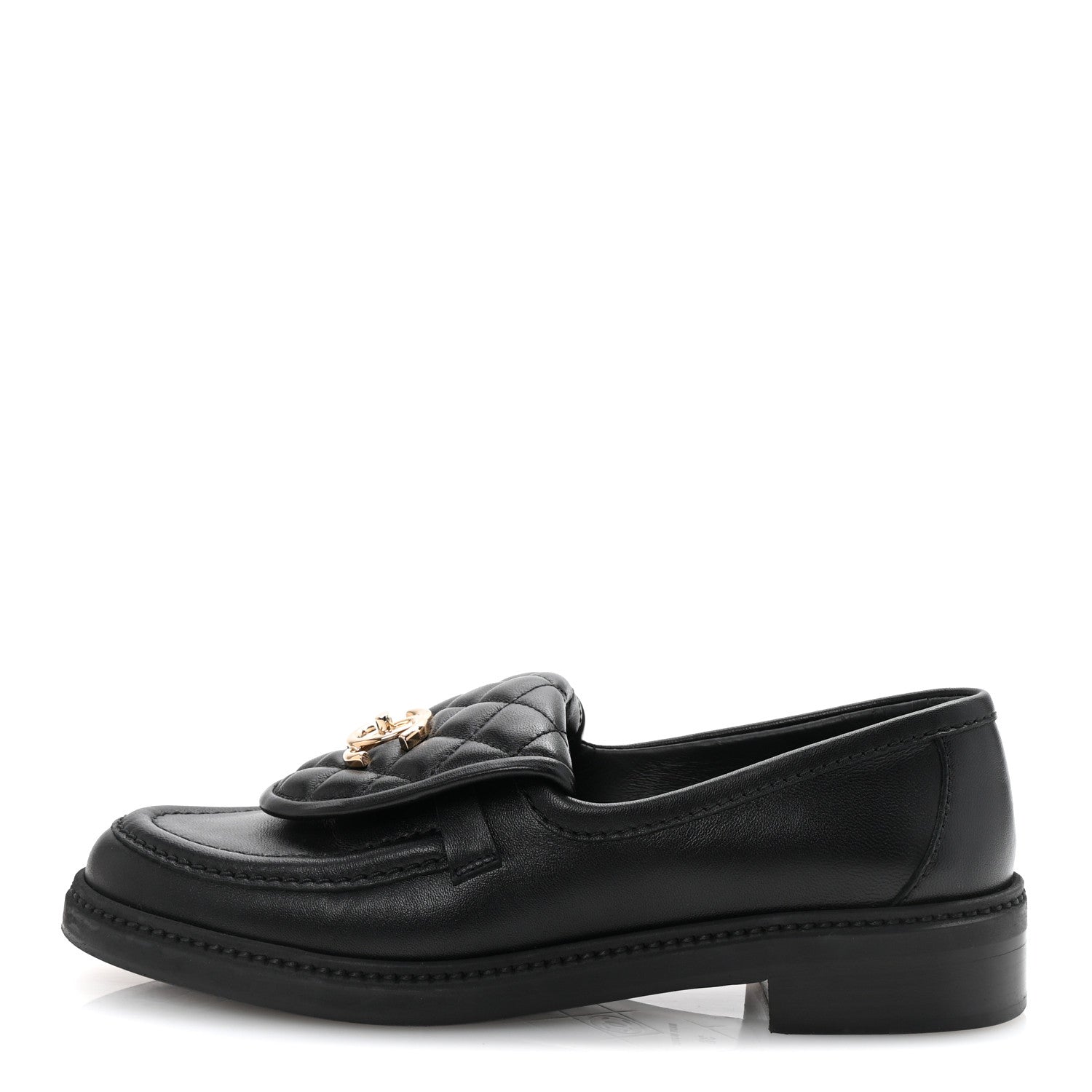 Chanel Lambskin Quilted CC Turnlock Loafers 38 Black 1 of 10