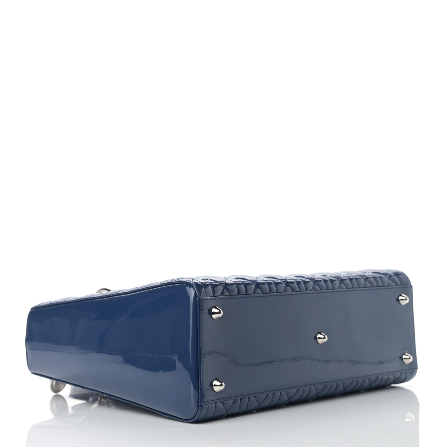 Patent Cannage Large Lady Dior Blue