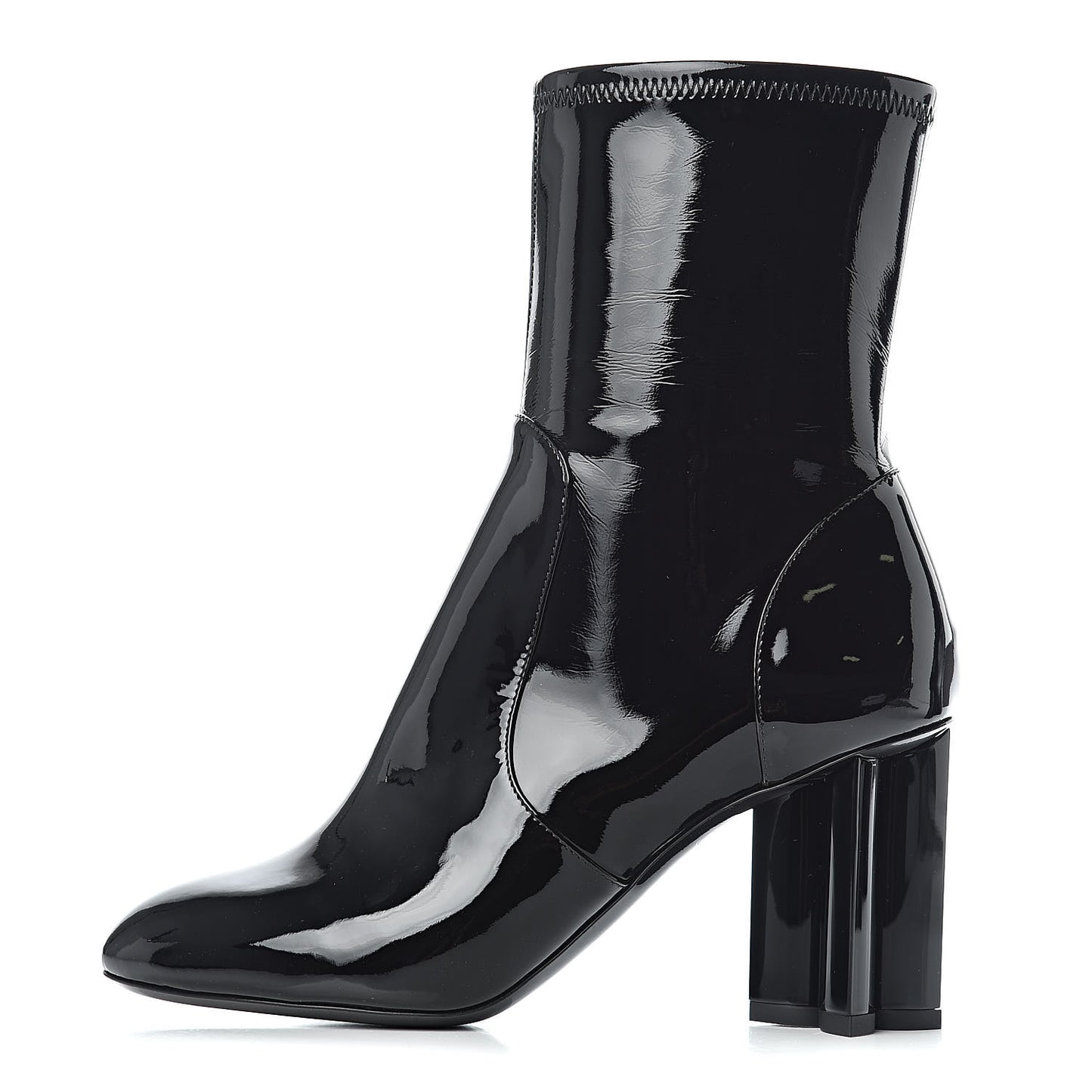 Patent Silhouette Ankle Boots 36 Black