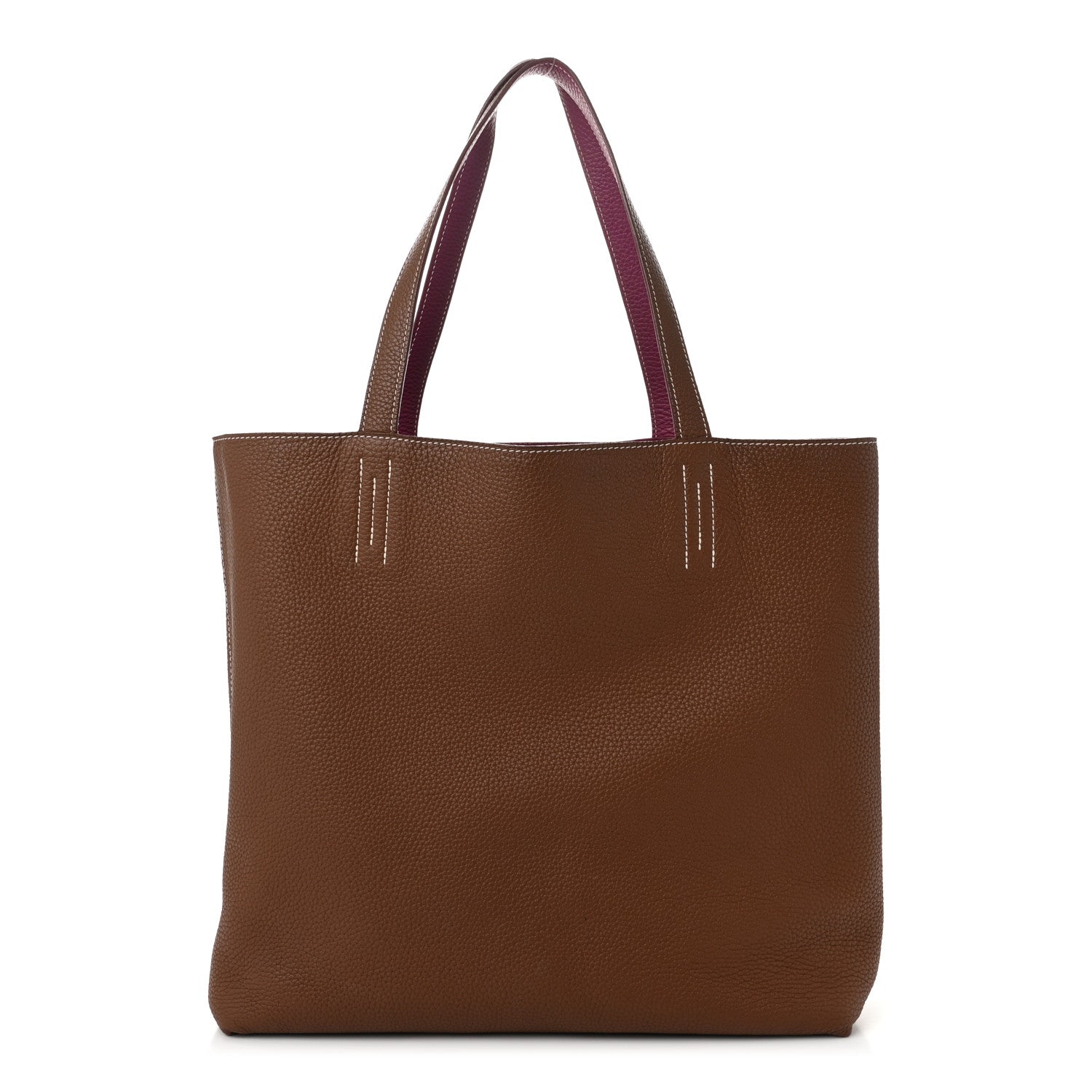 Hermes Taurillon Clemence Double Sens 36 Reversible Tote Marron Tosca 3 of 18