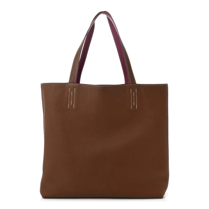 Hermes Taurillon Clemence Double Sens 36 Reversible Tote Marron Tosca 3 of 18