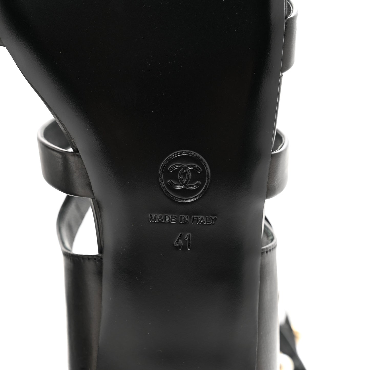 Calfskin Pearl Gladiator Sandals 41 Black
