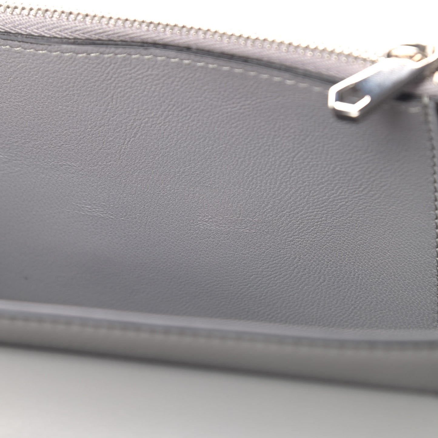 Calfskin Shark Lock Chain Wallet Grey